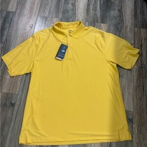 PGA Tour Shirt Adult 2XL Yellow Polo Short Sleeve Collared Golf Logo Men